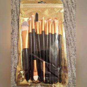Gold and Black Makeup Brush Set